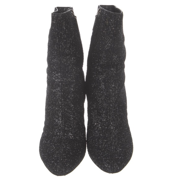 Saint Laurent mid calf heel glitter bedazzled boots - Picture 3 of 5